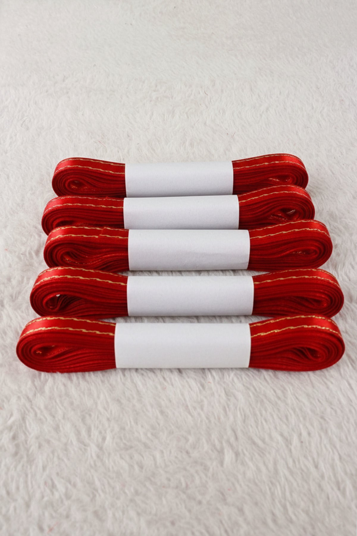 Simli Saten Kurdele 1cm 10mt - Bohça, Nikah, Nişan, Çeyiz, Hediye, Süsleme, Parti