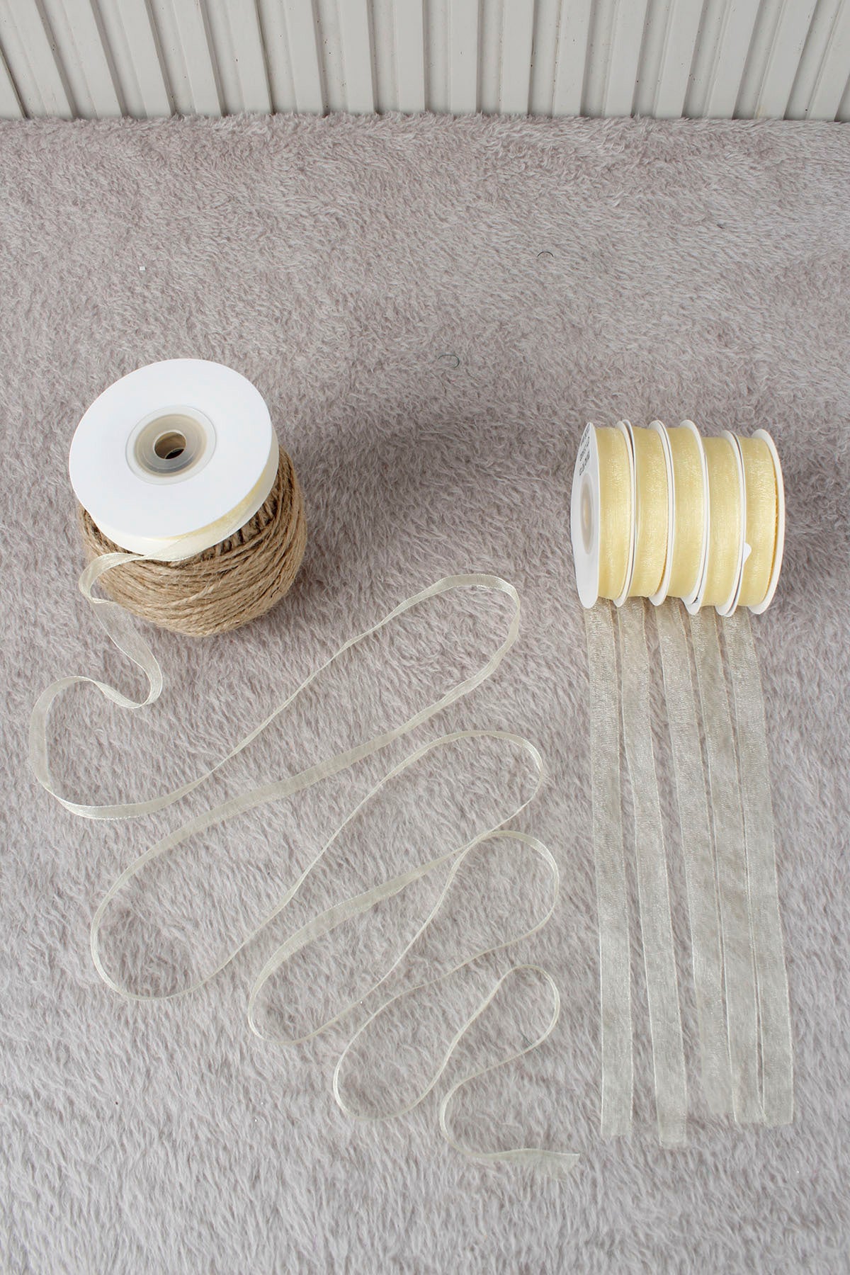 10 Adet Organze Tül Kurdele 1 cm 22 mt - Bohça, Nikah, Nişan, Çeyiz, Hediye, Süsleme, Parti