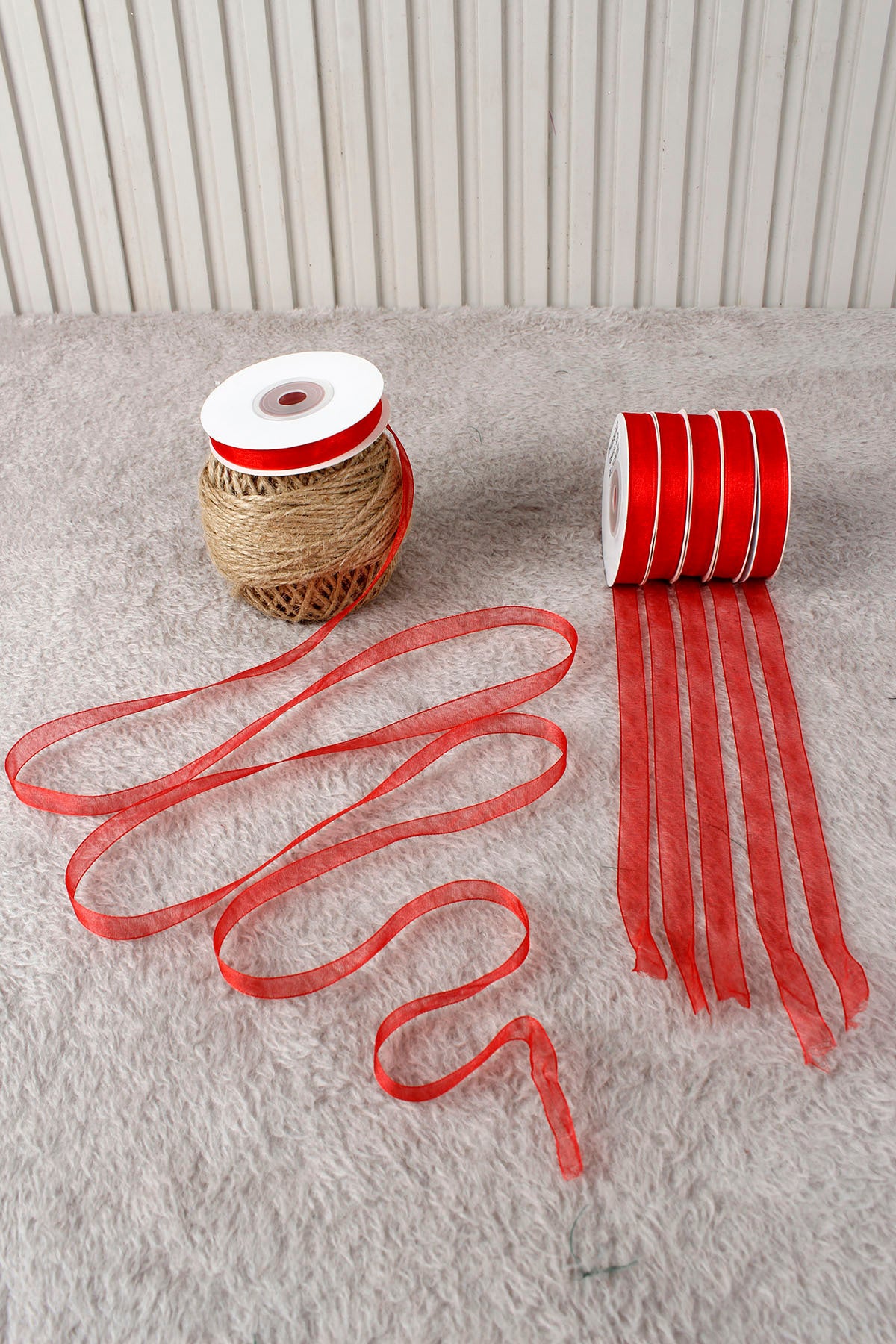 Organze Tül Kurdele 1 cm 22 mt - Bohça, Nikah, Nişan, Çeyiz, Hediye, Süsleme, Parti