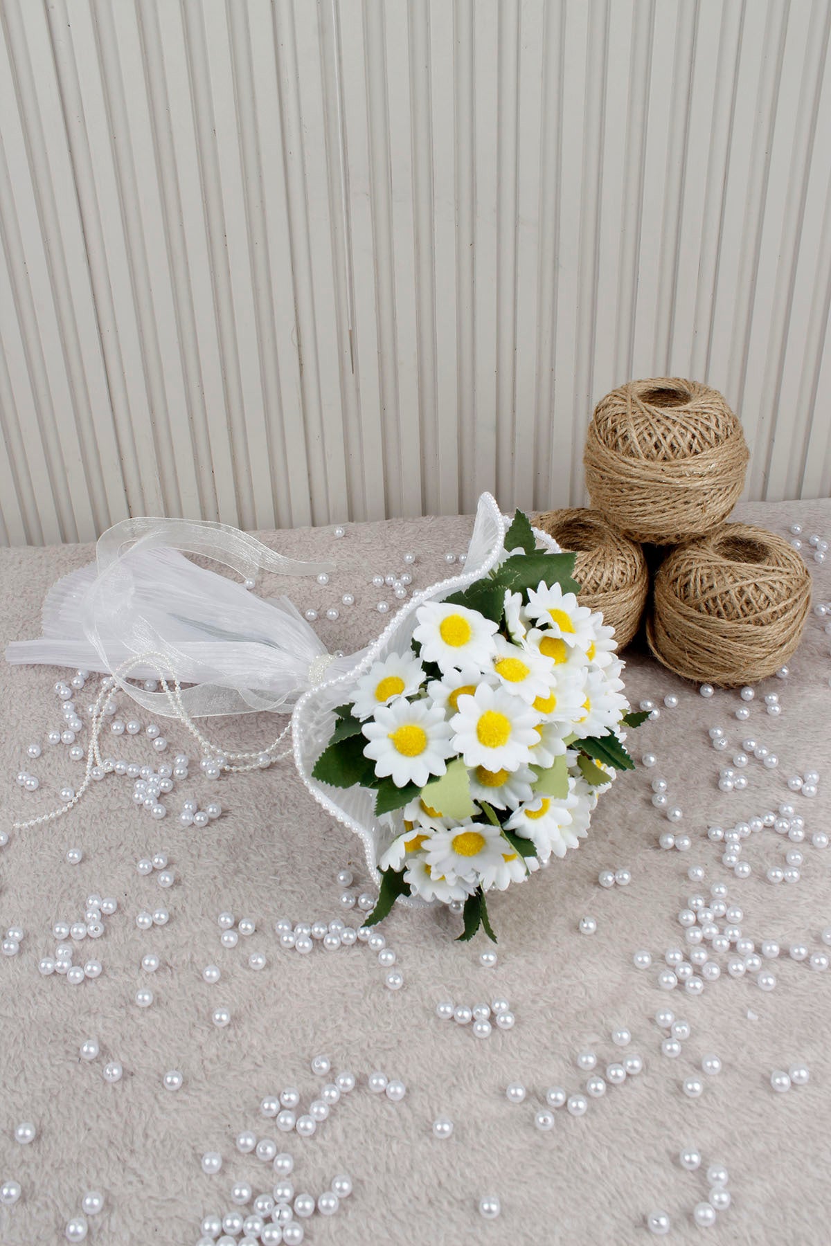 Beyaz Papatya Çiçekli Gelin Çiçeği, Buketi – Nişan, Söz, Düğün, Nikah, Kına, Fotoğraf Çekimi