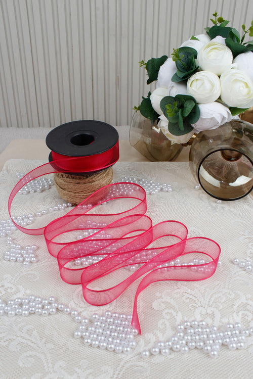 Şifon Kurdele 2.5 cm 20 mt - Bohça,Nikah,Nişan,Çeyiz,Hediye,Süsleme,Doğum Günü,Parti