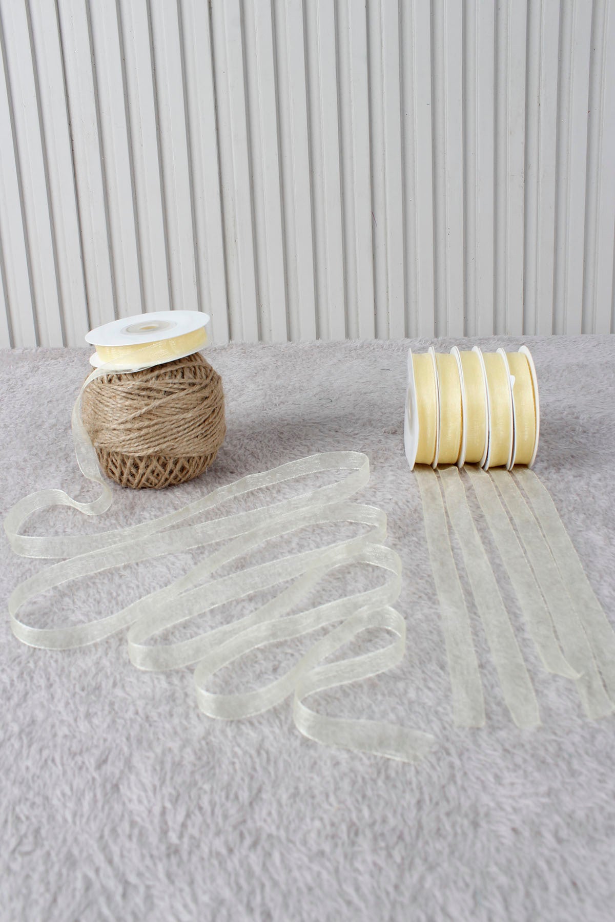 10 Adet Organze Tül Kurdele 1 cm 22 mt - Bohça, Nikah, Nişan, Çeyiz, Hediye, Süsleme, Parti