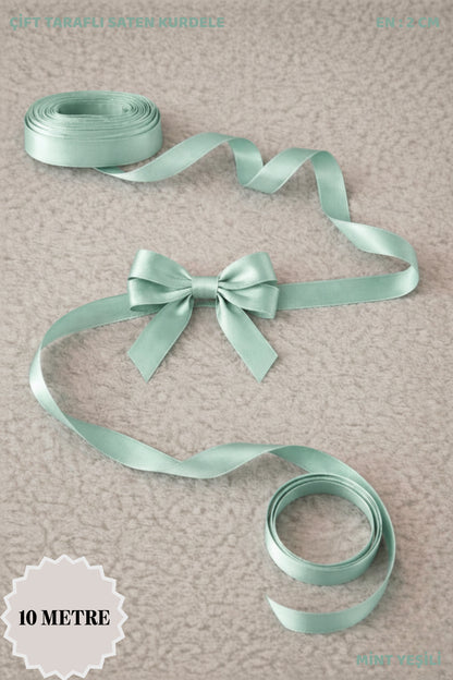 Saten Kurdele 2 cm 10mt - Bohça, Nikah, Nişan, Çeyiz, Hediye, Süsleme, Doğum Günü, Parti