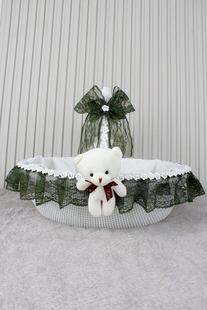 Dantelli Ayıcıklı Bebek Sepeti - Baby Shower, Yeni Doğan, Mevlüt, Kırk Uçurma, Hediyelik