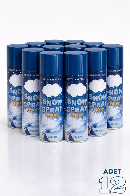 12'li Eriyen Kar Spreyi 200ml Büyük Boy - Düğün, Kına, Parti, Bekarlığa Veda, Şov Köpüğü