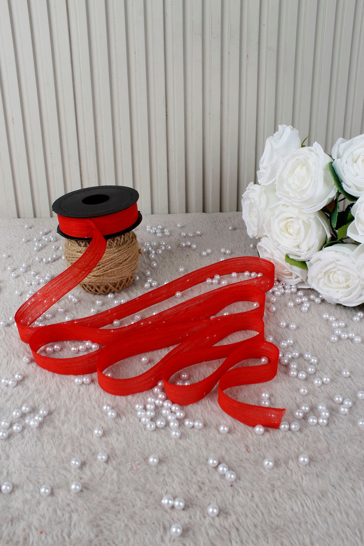 Kapiçino Napoli Keten Kurdele 2.5 cm 20 mt - Bohça, Nikah, Nişan, Çeyiz, Hediye, Süsleme, Parti