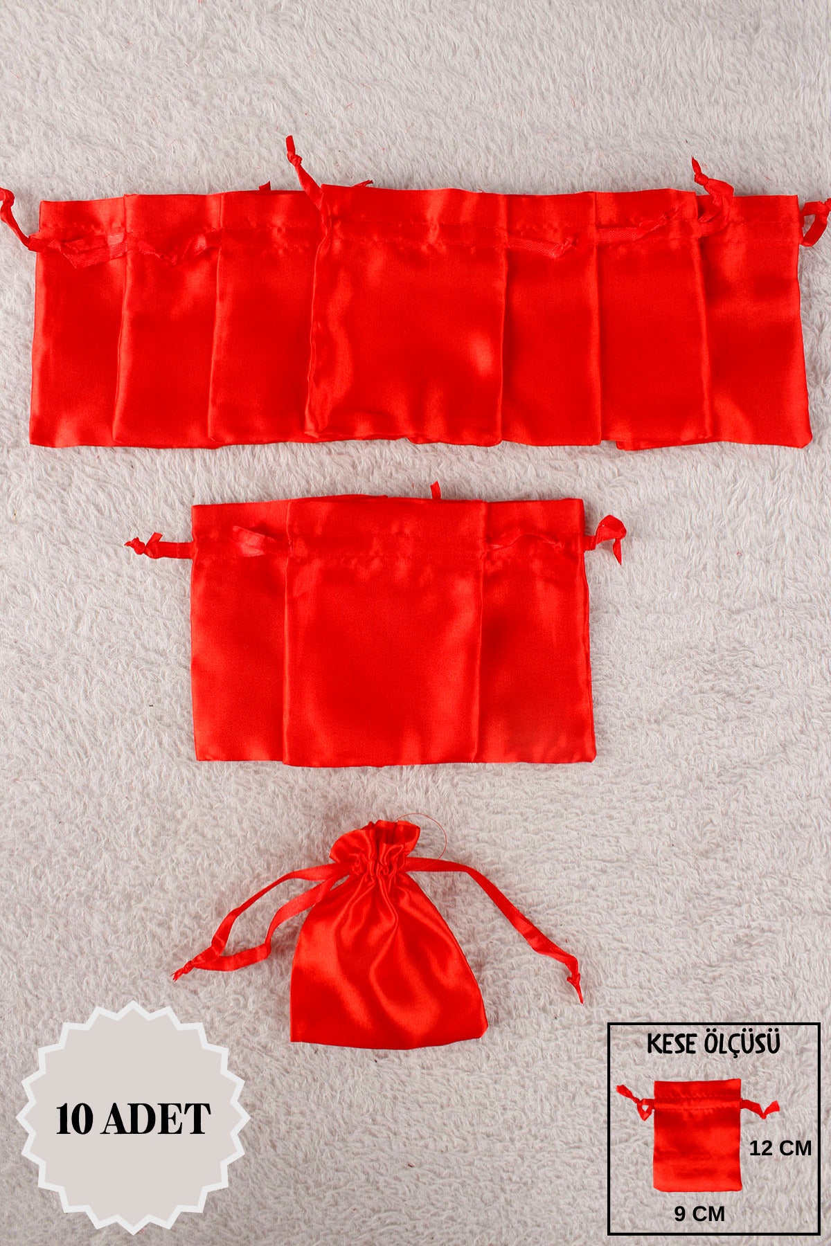 Pul Baskılı Tül Kese 10 Adet 24x34 Cm Kına, Havlu Terlik Seccade Çeyiz Hediye Yasin Yazma Bohça