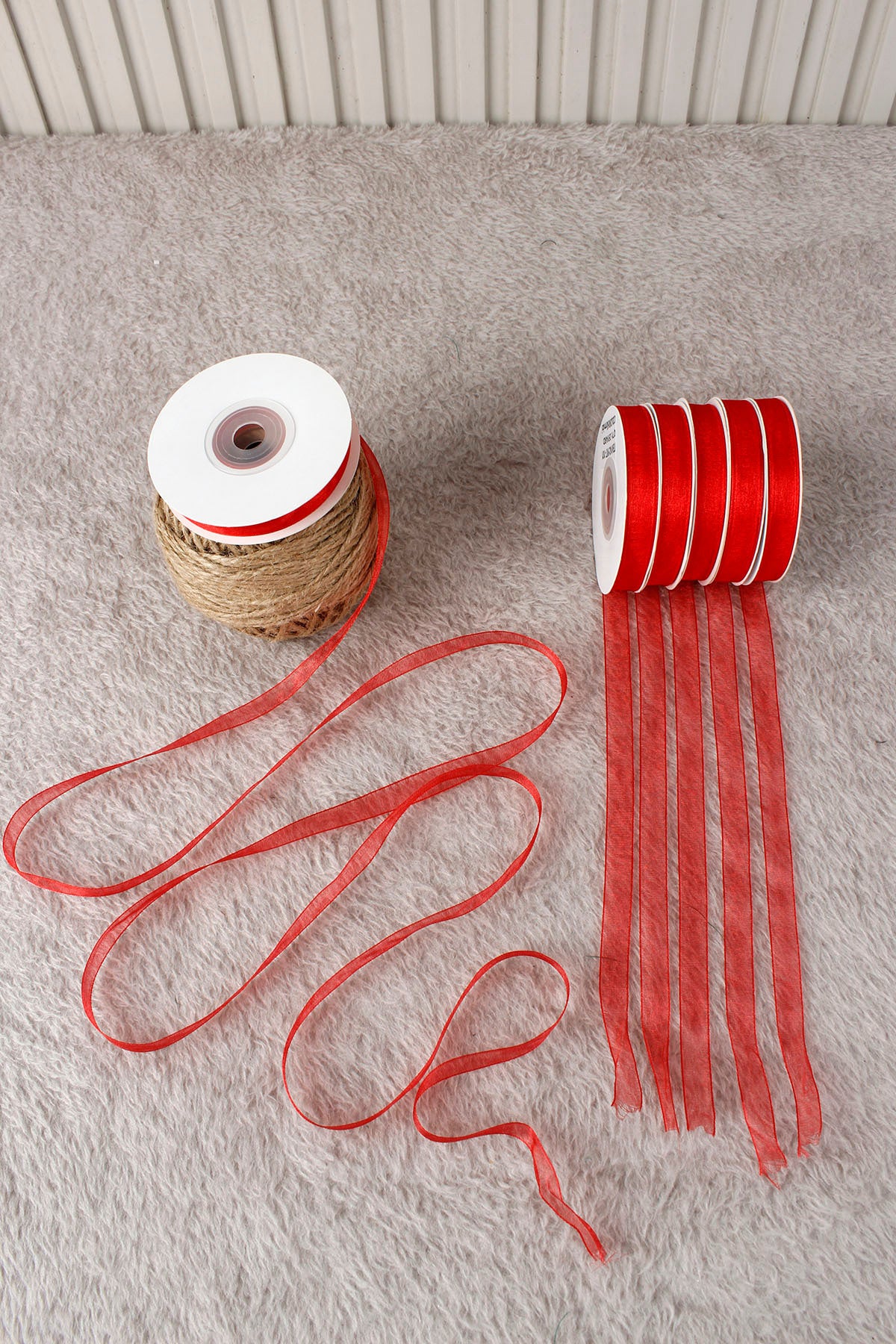 Organze Tül Kurdele 1 cm 22 mt - Bohça, Nikah, Nişan, Çeyiz, Hediye, Süsleme, Parti