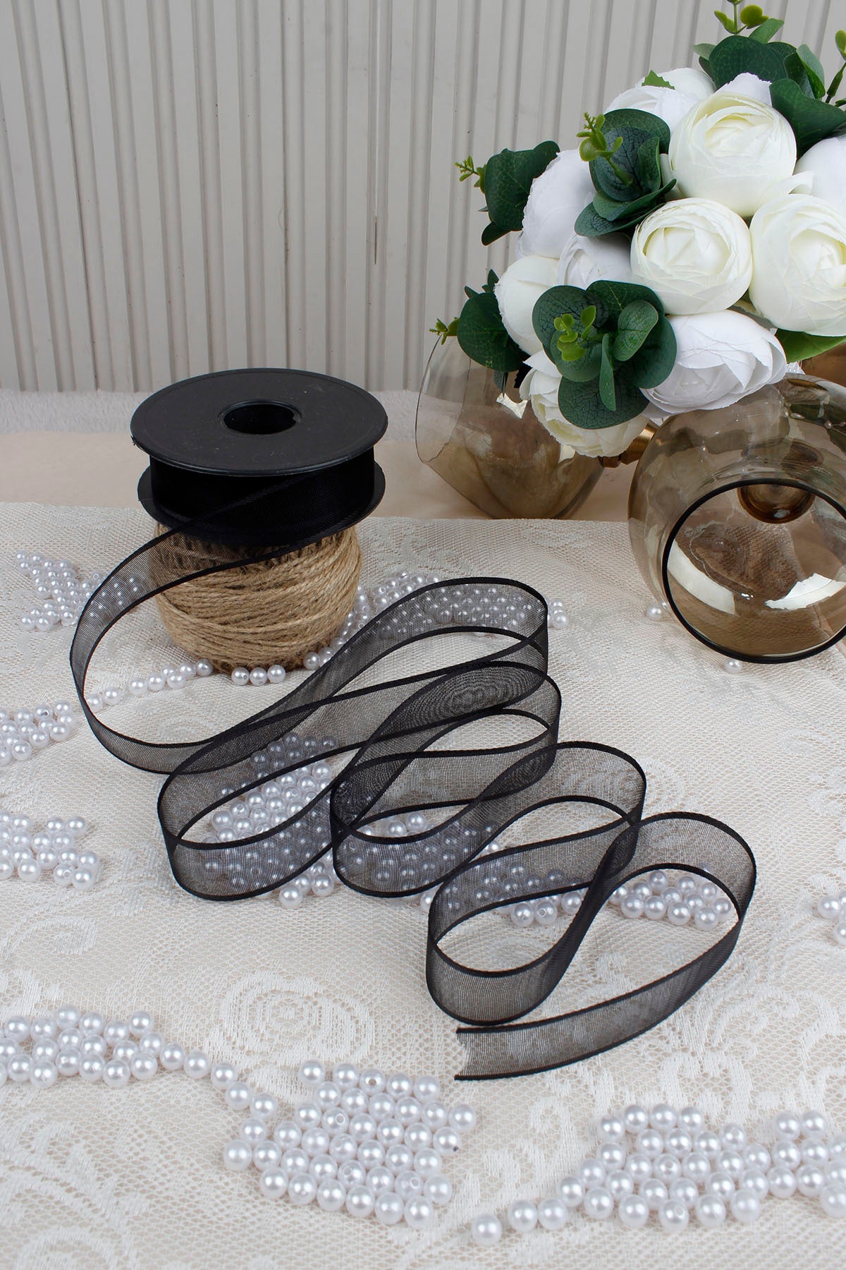 Şifon Kurdele 2.5 cm 20 mt - Bohça,Nikah,Nişan,Çeyiz,Hediye,Süsleme,Doğum Günü,Parti
