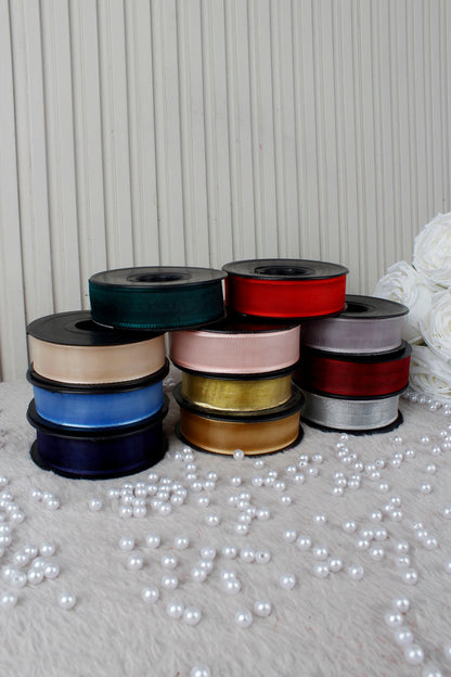 Şifon Kurdele 2.5 cm 20 mt - Bohça,Nikah,Nişan,Çeyiz,Hediye,Süsleme,Doğum Günü,Parti