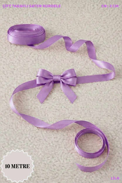 Saten Kurdele 2 cm 10mt - Bohça, Nikah, Nişan, Çeyiz, Hediye, Süsleme, Doğum Günü, Parti