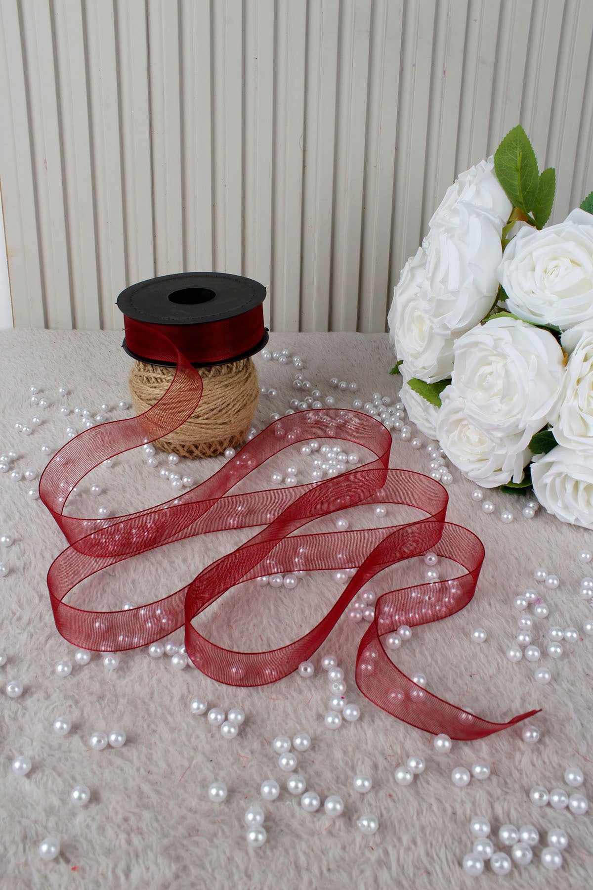 Şifon Kurdele 2.5 cm 20 mt - Bohça,Nikah,Nişan,Çeyiz,Hediye,Süsleme,Doğum Günü,Parti