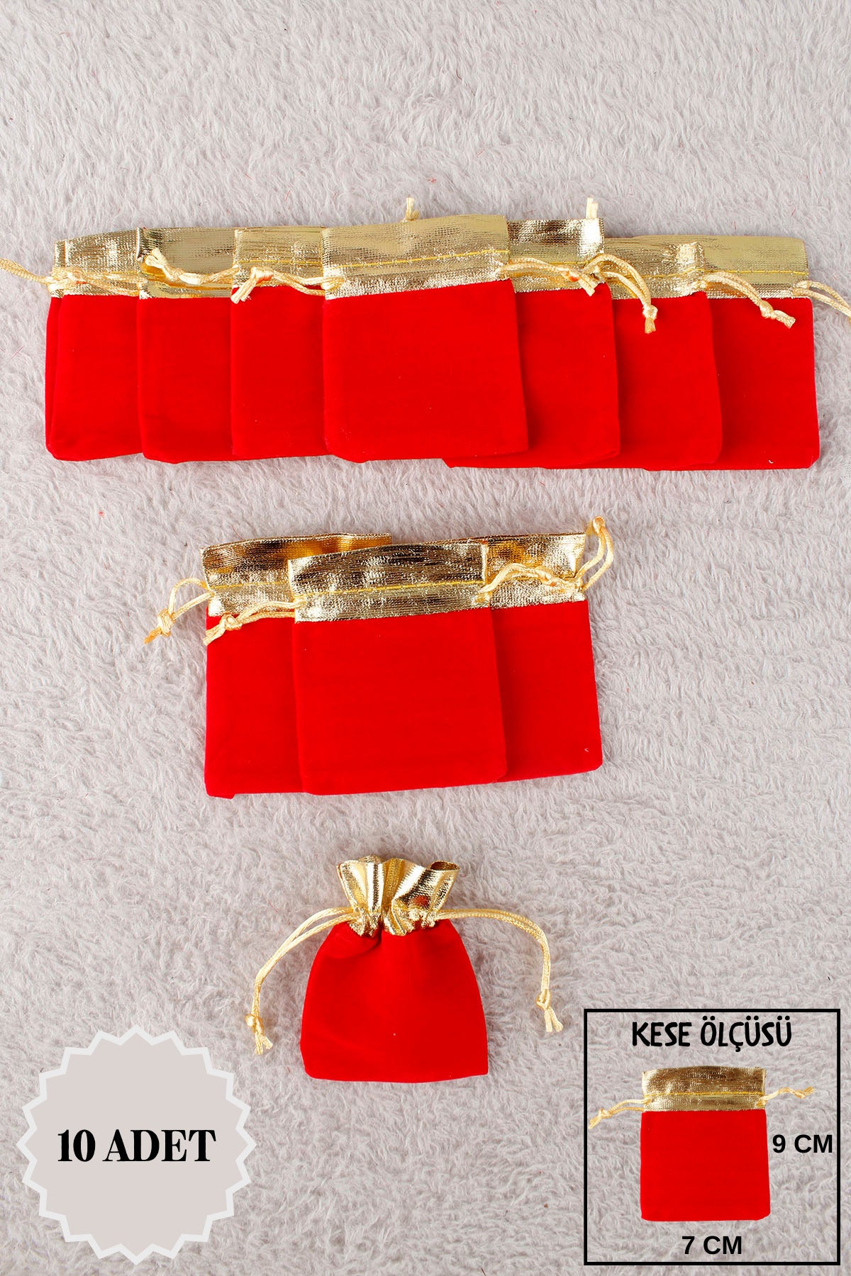 Pul Baskılı Tül Kese 10 Adet 24x34 Cm Kına, Havlu Terlik Seccade Çeyiz Hediye Yasin Yazma Bohça