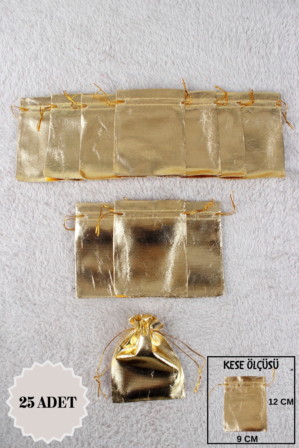 Pul Baskılı Tül Kese 10 Adet 24x34 Cm Kına, Havlu Terlik Seccade Çeyiz Hediye Yasin Yazma Bohça
