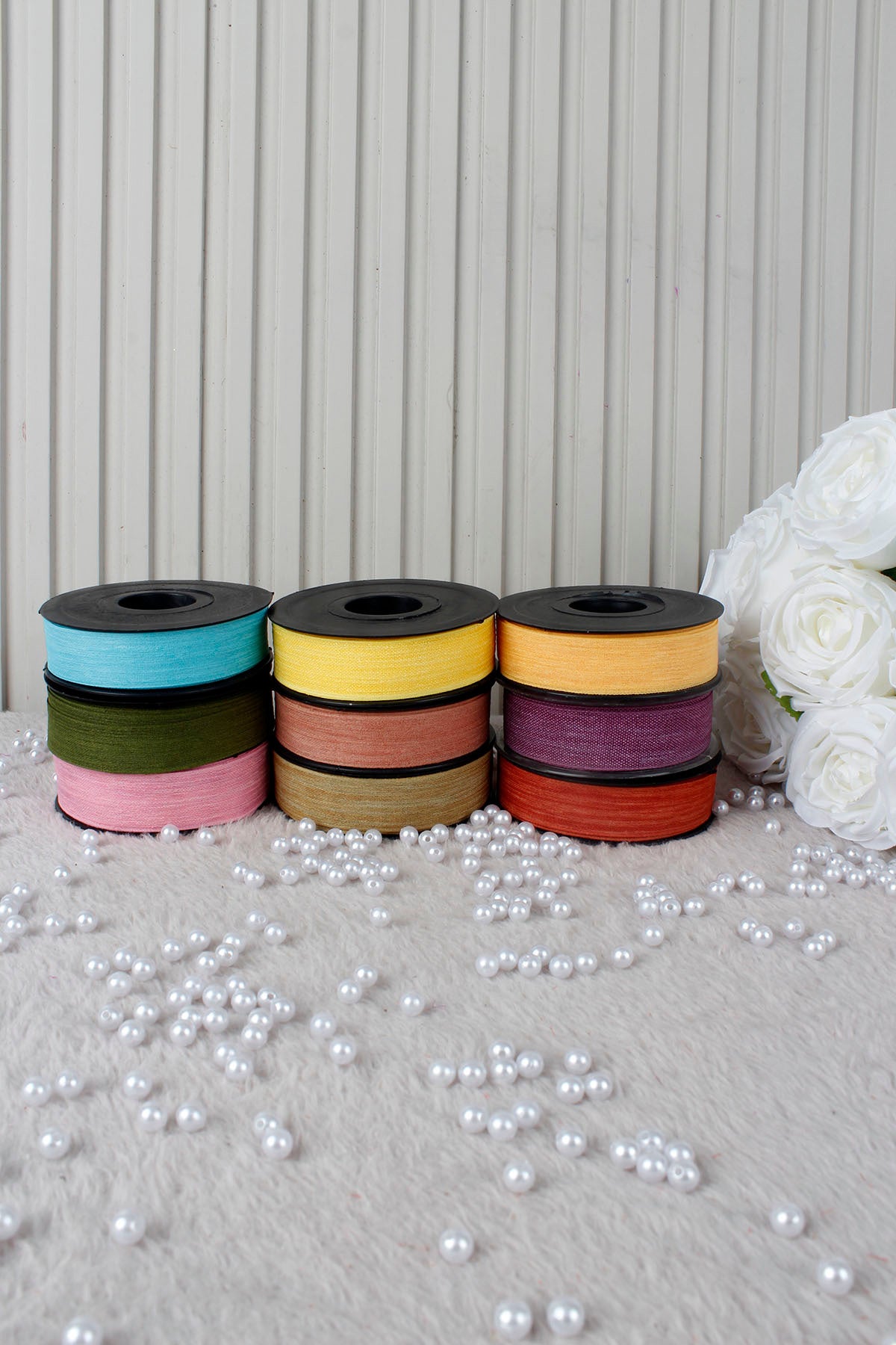 Kapiçino Napoli Keten Kurdele 2.5 cm 20 mt - Bohça, Nikah, Nişan, Çeyiz, Hediye, Süsleme, Parti