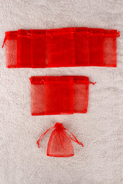 Düz Organze Tül Kese 50 Adet 9x12 Cm Kına, Çerez, Kuruyemiş Hediyelik Altın Söz Bohça Tesbih