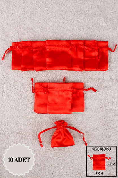 Pul Baskılı Tül Kese 10 Adet 24x34 Cm Kına, Havlu Terlik Seccade Çeyiz Hediye Yasin Yazma Bohça