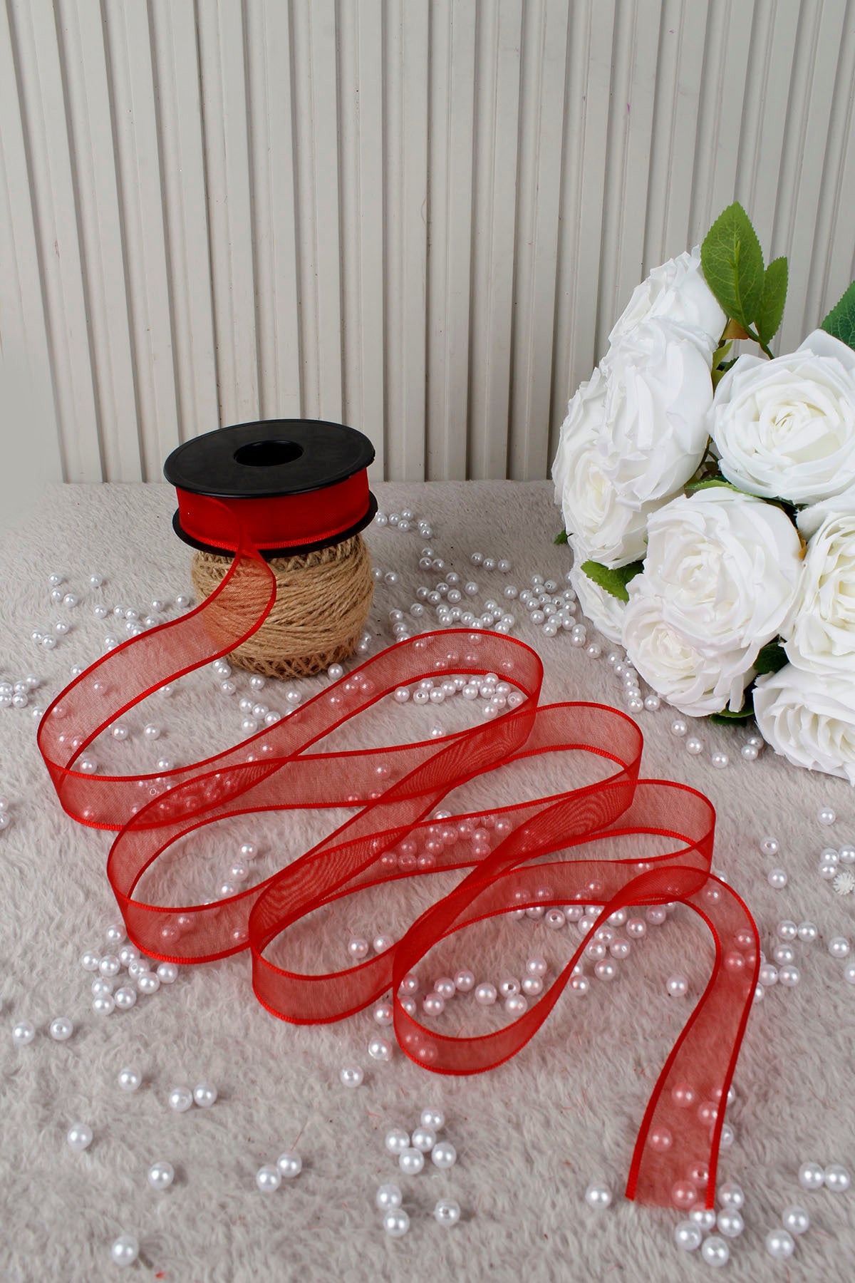 Şifon Kurdele 2.5 cm 20 mt - Bohça,Nikah,Nişan,Çeyiz,Hediye,Süsleme,Doğum Günü,Parti