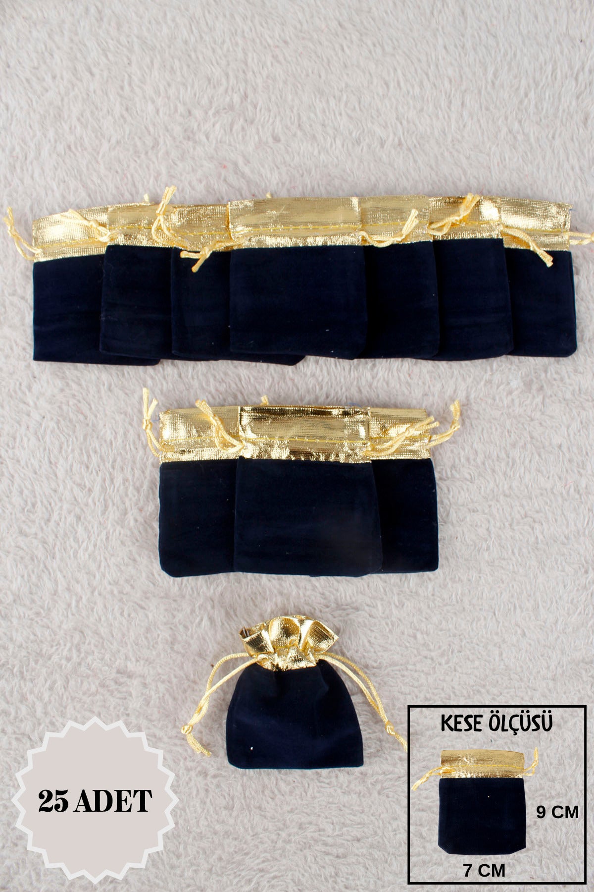 Düz Organze Tül Kese 50 Adet 9x12 Cm Kına, Çerez, Kuruyemiş Hediyelik Altın Söz Bohça Tesbih