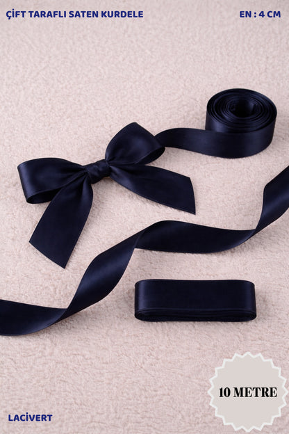 Saten Kurdele 4 cm 10mt - Bohça, Nikah, Nişan, Çeyiz, Hediye, Süsleme, Doğum Günü, Parti