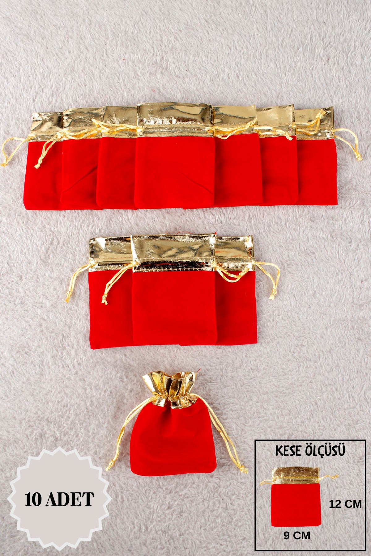 Pul Baskılı Tül Kese 10 Adet 24x34 Cm Kına, Havlu Terlik Seccade Çeyiz Hediye Yasin Yazma Bohça