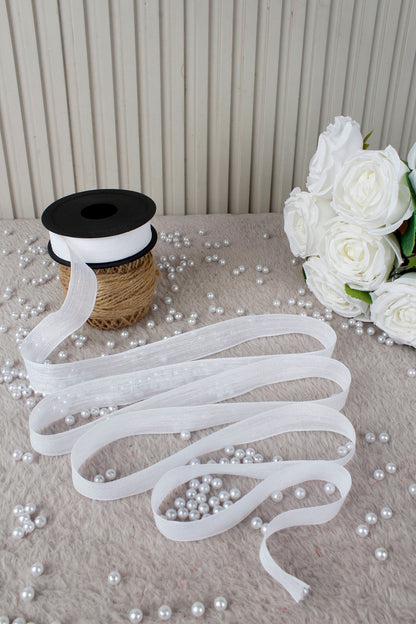 Kapiçino Napoli Keten Kurdele 2.5 cm 20 mt - Bohça, Nikah, Nişan, Çeyiz, Hediye, Süsleme, Parti