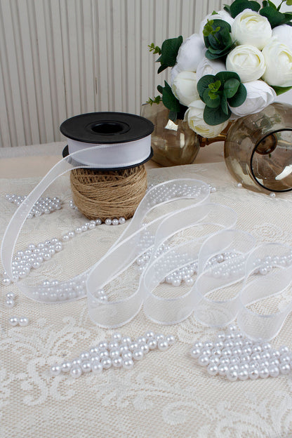 Şifon Kurdele 2.5 cm 20 mt - Bohça,Nikah,Nişan,Çeyiz,Hediye,Süsleme,Doğum Günü,Parti
