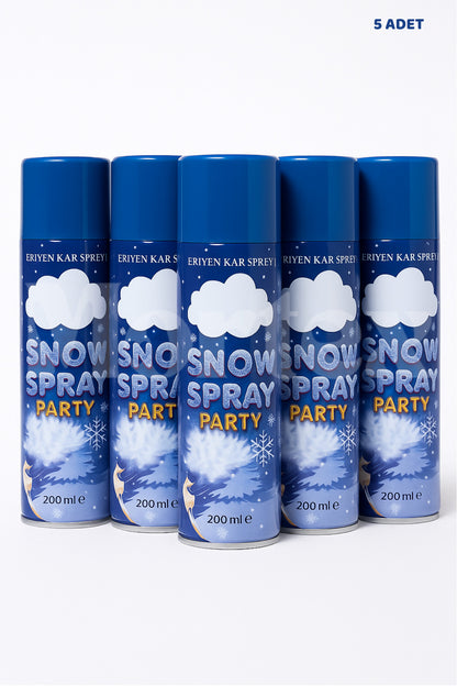 5'li Eriyen Kar Spreyi 200ml Büyük Boy - Düğün, Kına, Parti, Bekarlığa Veda, Şov Köpüğü