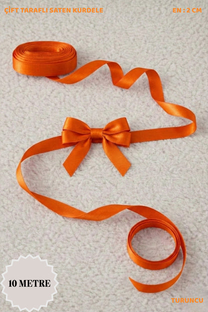Saten Kurdele 2 cm 10mt - Bohça, Nikah, Nişan, Çeyiz, Hediye, Süsleme, Doğum Günü, Parti