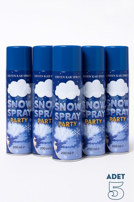5'li Eriyen Kar Spreyi 200ml Büyük Boy - Düğün, Kına, Parti, Bekarlığa Veda, Şov Köpüğü
