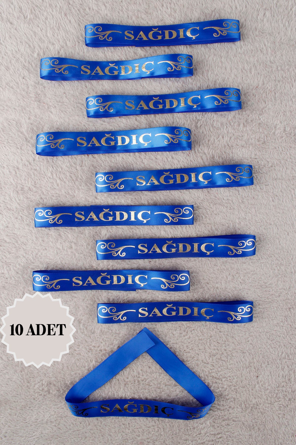 Saks Mavi Kol Kurdele Bileklik 10 Adet - Kına, Düğün, Söz, Nişan, Bekarlığa Veda, Bride