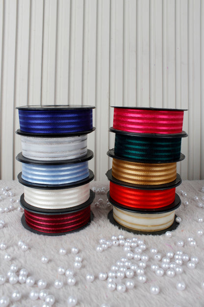 Hilton Çizgili Şifon Kurdele 2.5 cm 20 mt - Bohça, Nikah, Nişan, Çeyiz, Hediye, Süsleme, Parti