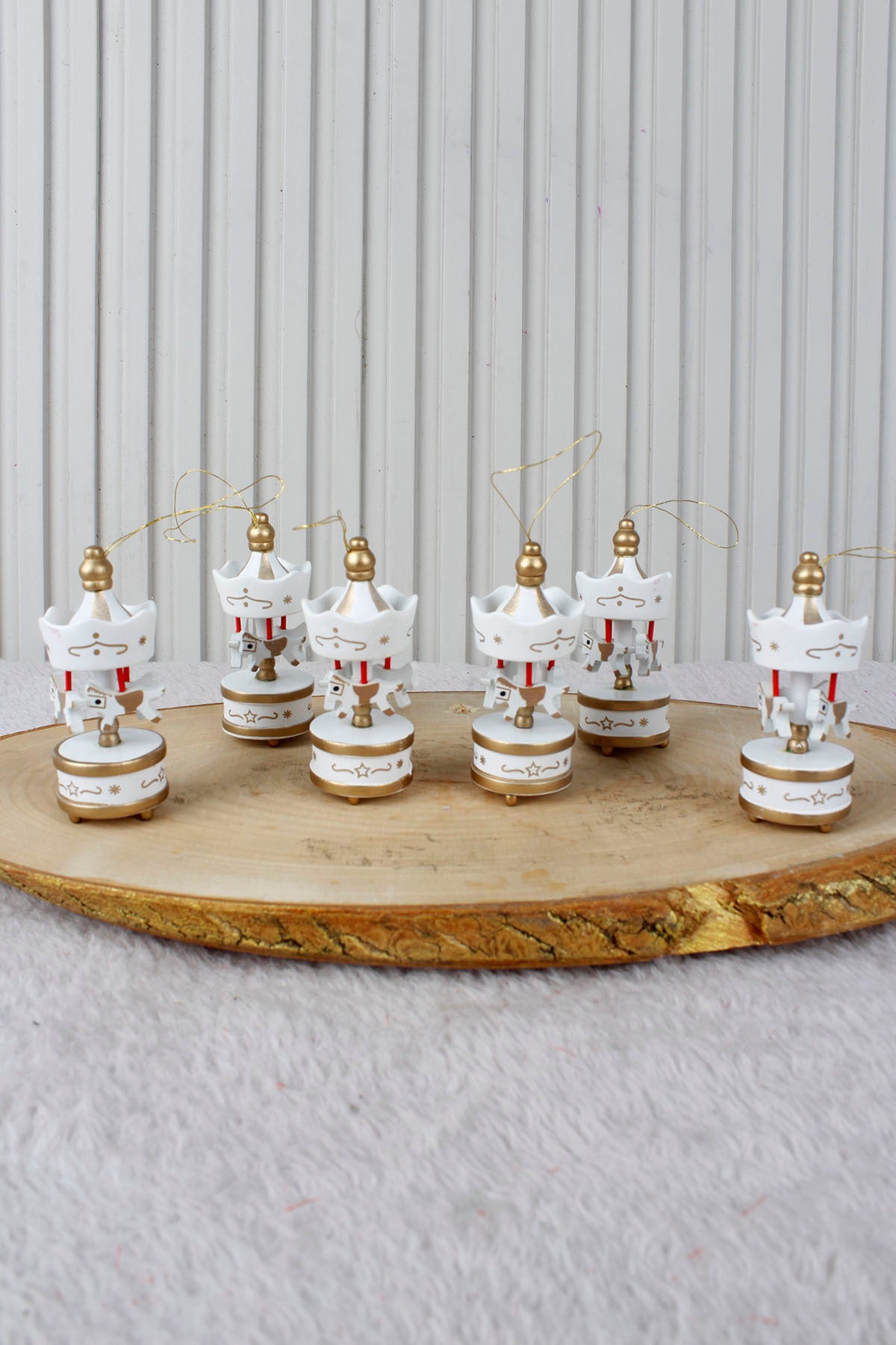 Mini Ahşap Atlı Karınca 6’lı 8x3 cm Doğum Baby Shower Ev Vitrin Dekoratif Süsleme Hediyeliği