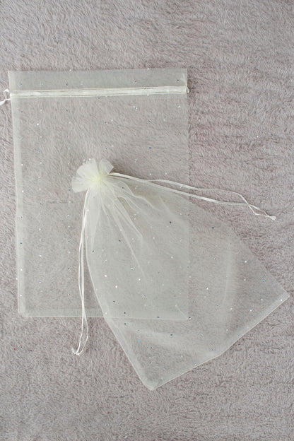 Pul Baskılı Tül Kese 10 Adet 24x34 Cm Kına, Havlu Terlik Seccade Çeyiz Hediye Yasin Yazma Bohça