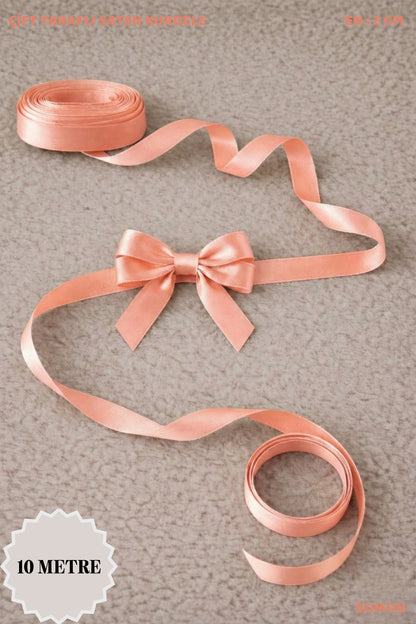 Saten Kurdele 2 cm 10mt - Bohça, Nikah, Nişan, Çeyiz, Hediye, Süsleme, Doğum Günü, Parti