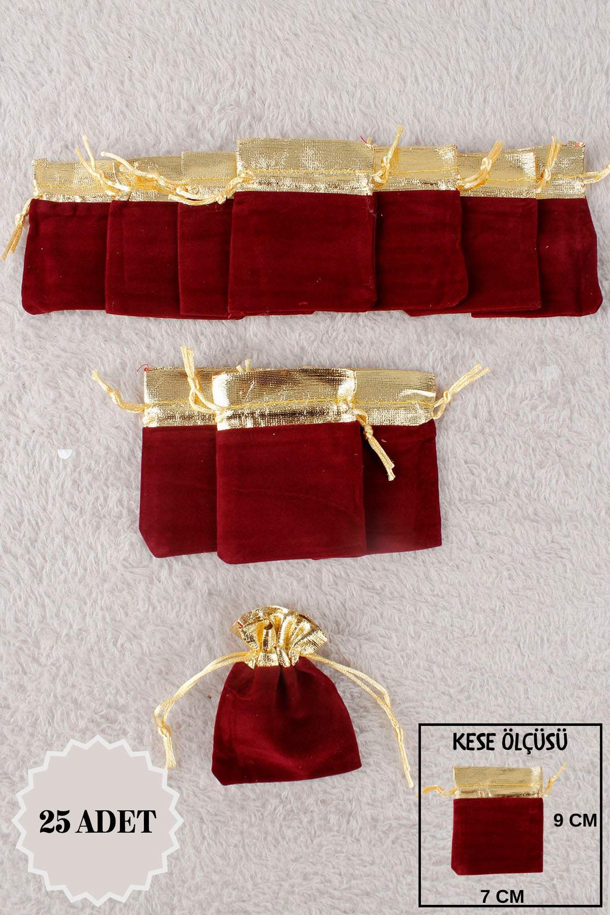 Düz Organze Tül Kese 50 Adet 9x12 Cm Kına, Çerez, Kuruyemiş Hediyelik Altın Söz Bohça Tesbih