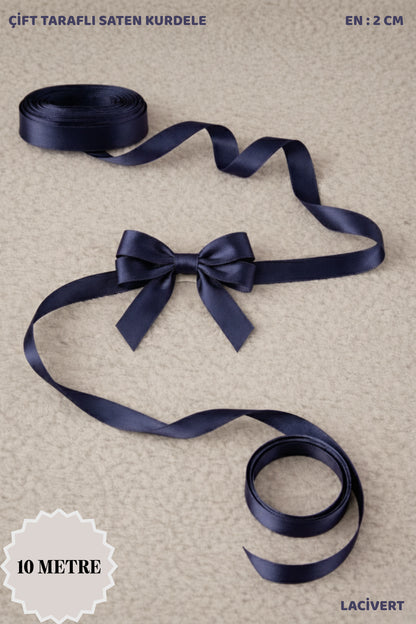 Saten Kurdele 2 cm 10mt - Bohça, Nikah, Nişan, Çeyiz, Hediye, Süsleme, Doğum Günü, Parti